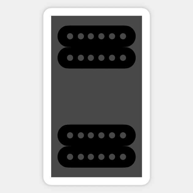 Les Paul Pickups - double black uncovered Magnet by C E Richards